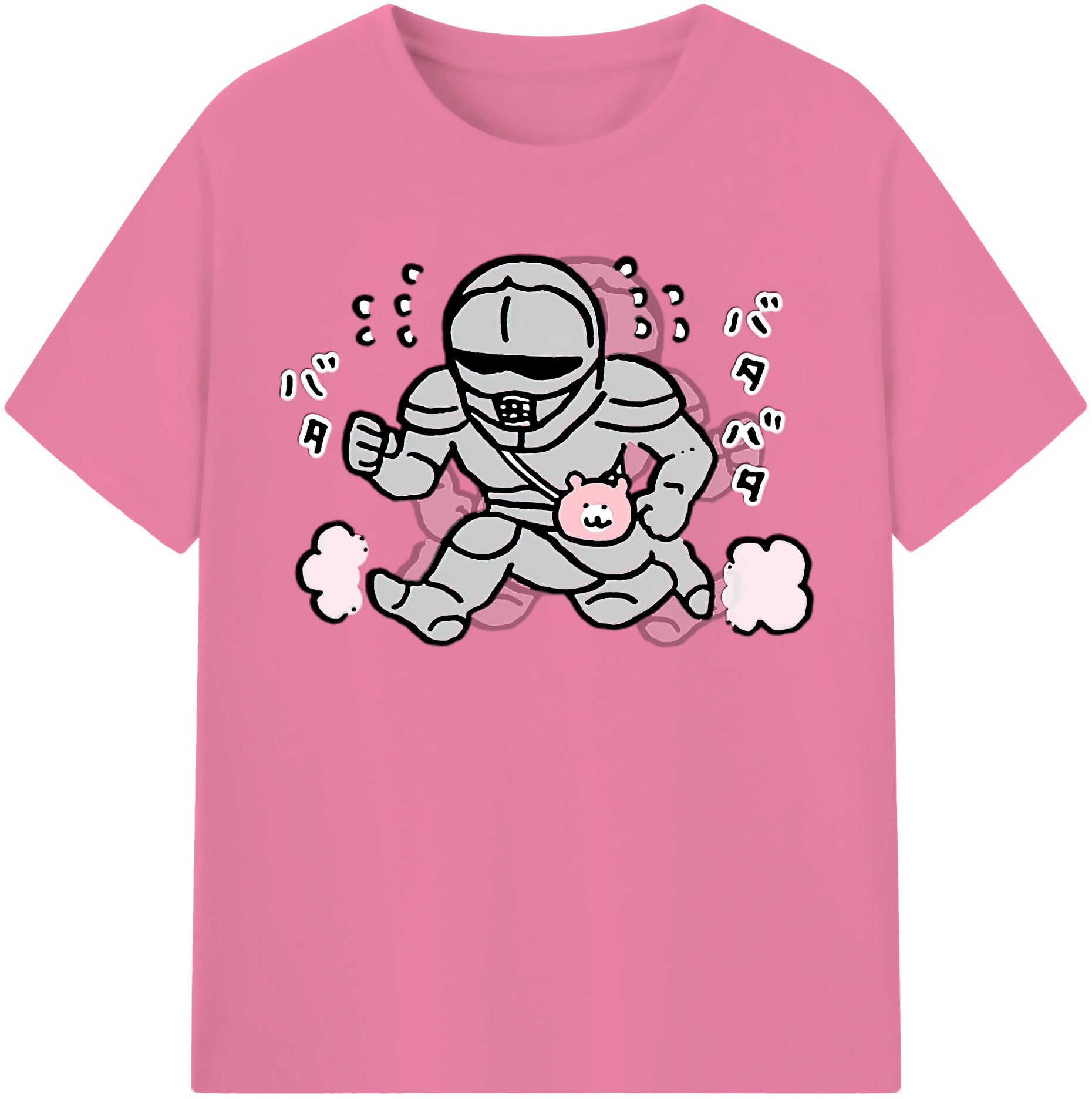 （画像用） ちいかわ 労働の鎧さん Chii-kawa Mr. Armor of Labor 綿100％半袖Tシャツ（フロントプリント）